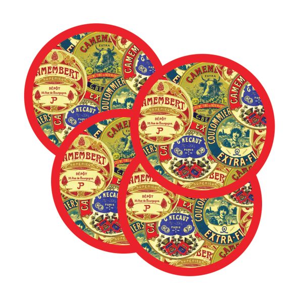 Kitchenware - Camembert Decal Coasters (Set of 4)