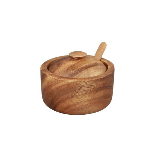 Acacia Wood - Sugar / Spice Pot w Spoon