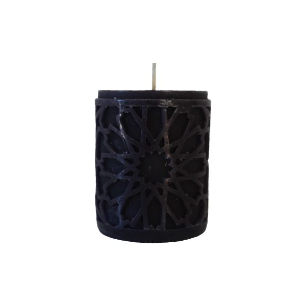 Candles - Mandala Pattern Pillar - Dark Navy / Black