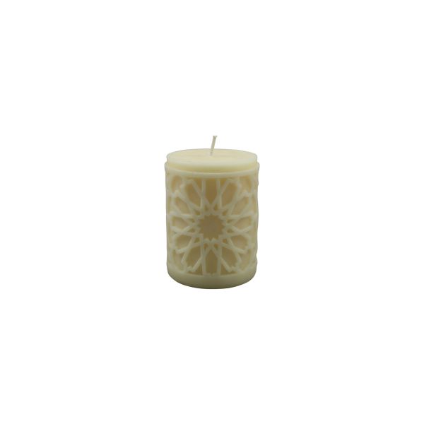 Candles - Mandala Pattern Pillar - Cream